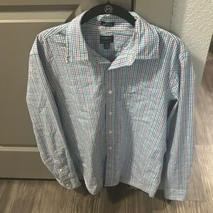 J Crew Performance Slim Untucked Button Down Dress Shirt Mens Medium